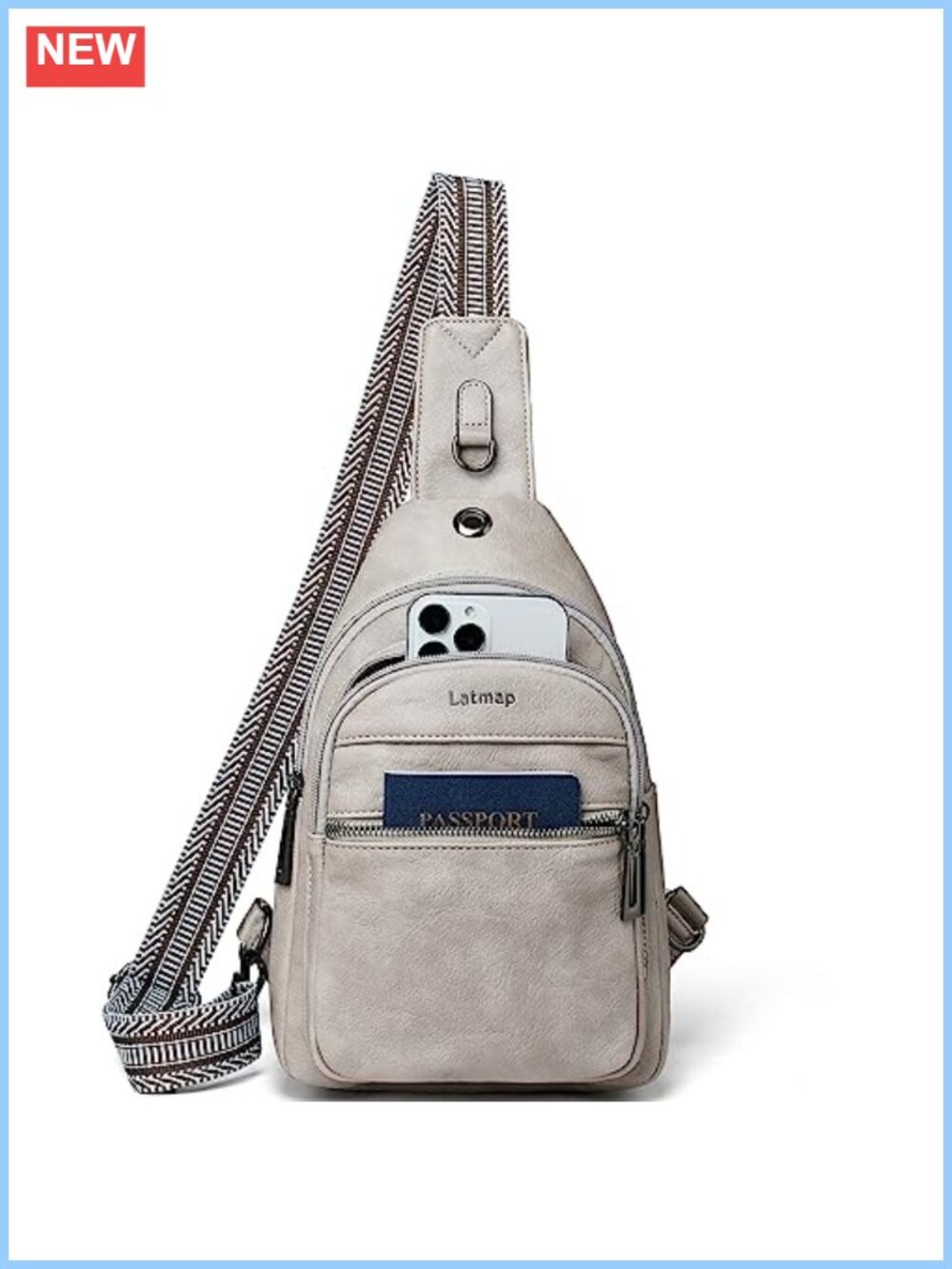 Faux Leather Sling Bag Anti Theft Crossbody Daypack Fanny Pack Purse